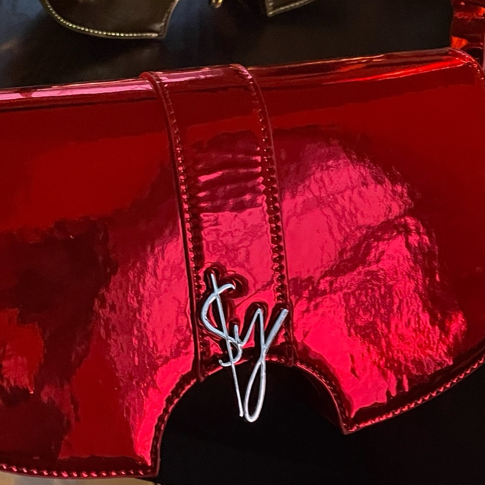 Haus of Sy Purse metallic Candy Apple Red Trendy bag